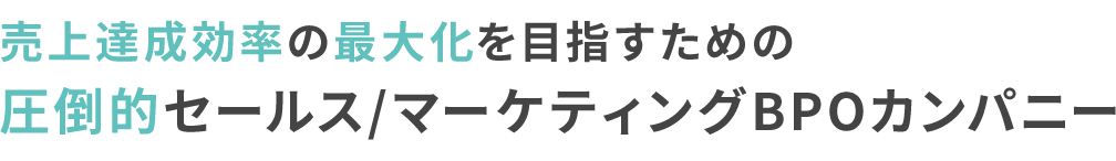 売上達成効率の最大化を目指すための圧倒的セールス/マーケティングBPOカンパニー